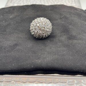 Gorgeous cocktail ring (silver/diamonds) - size 8/9